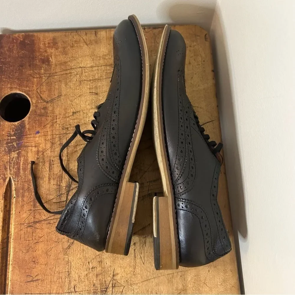 Stafford Black Leather Oxford Dress Shoes Men’s 11 see INFO